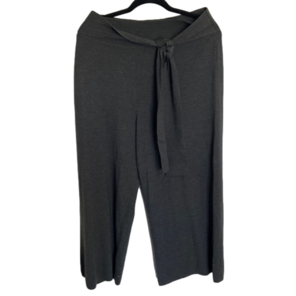 MOTH by Anthropologie charcoal grey tie waist wool blend pants size large
